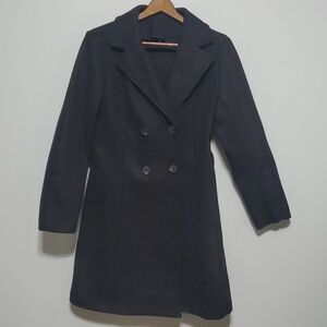 Black jacket size medium two rows of button double breasted overcoat